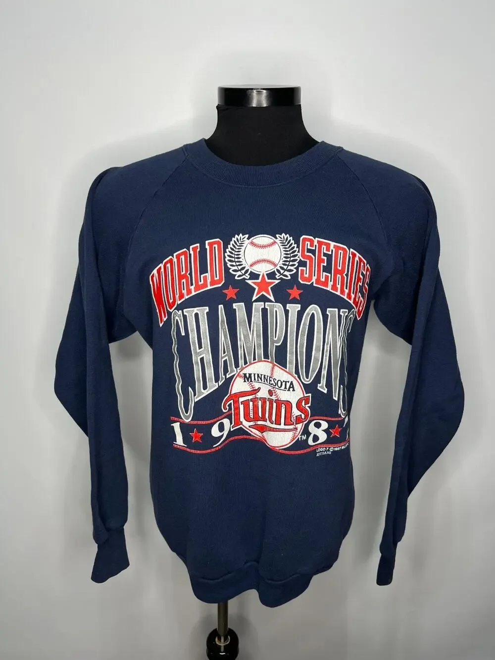 Rare 1987 Minnesota Twins World Series Championship Logo7 Sweatshirt Mens XL